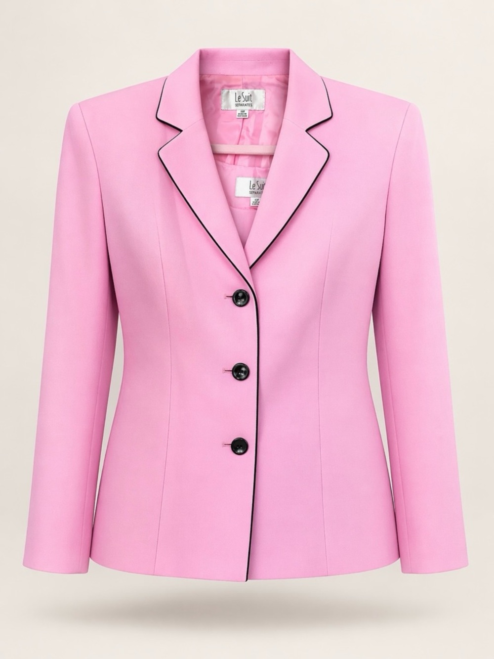 Le Suit Pink Blazer Jacket & Shell Set Womens 14P Work Office Career Barbiecore